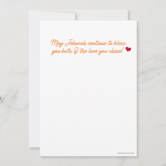 JW Happy Jubileum Kaart - Sinaasappel Dahlia Flowe (Achterkant)