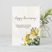 JW Happy Jubileum Kaart Yellow & White Lelies (Staand voorkant)