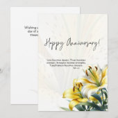 JW Happy Jubileum Kaart Yellow & White Lelies (Voorkant / Achterkant)