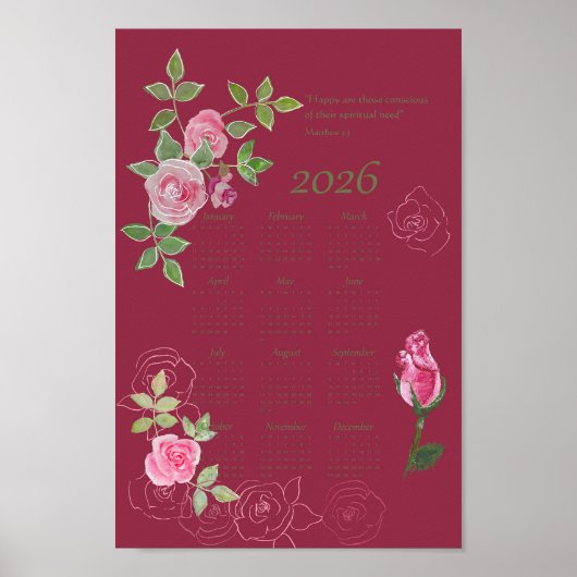 JW jaar tekst kalender aanpasbaar Poster (Voorkant)