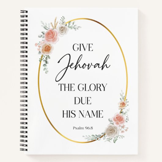 JW Jaar Tekst Spiral Notitieboek met Rozen (Voorkant)