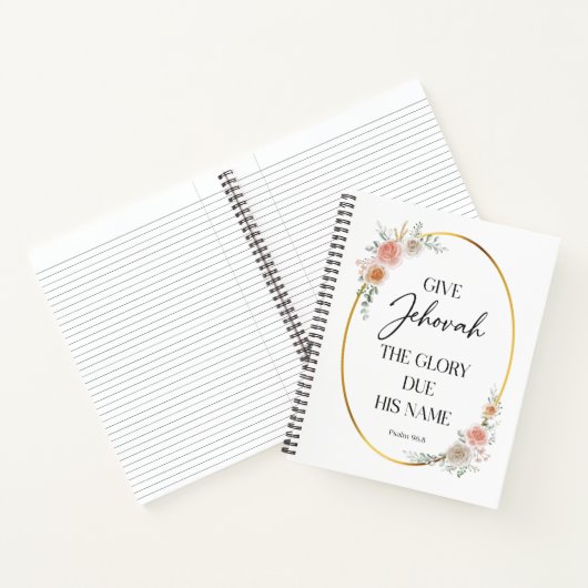 JW Jaar Tekst Spiral Notitieboek met Rozen (Binnen)