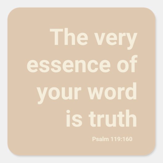 JW-jaartekst 2023 Psalm 119:160 Minimale beige Vierkante Sticker (Voorkant)