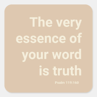 JW-jaartekst 2023 Psalm 119:160 Minimale beige Vierkante Sticker