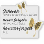 JW Jehova vergeet ME nooit Sticker (Voorkant)