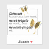 JW Jehovah vergeet ME nooit Sticker (Vel)
