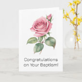 JW Kaart - Doopcadeau Pink Rose (Gele Bloem)