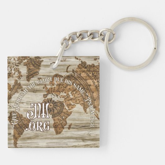 JW  Kaart Sleutelhanger 2025 Jaar Tekst (Achterkant)