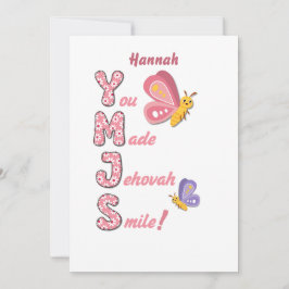 JW Kaart voor Young Sisters "You made Jehova smile