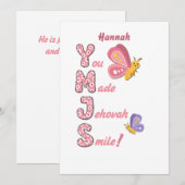 JW Kaart voor Young Sisters "You made Jehova smile (Voorkant / Achterkant)