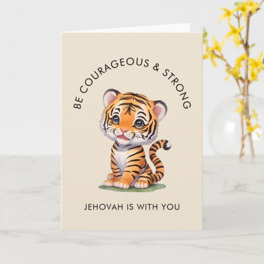 JW Kaart Wees moedig & sterk | JW-Wenskaart (Gele Bloem)