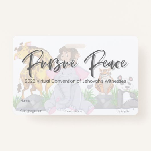 JW Keepomwille Convention Badge Kaart | Dieren (Voorkant)