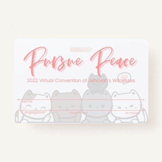 JW Keepomwille Convention Badge Kaart | Katten (Voorkant)