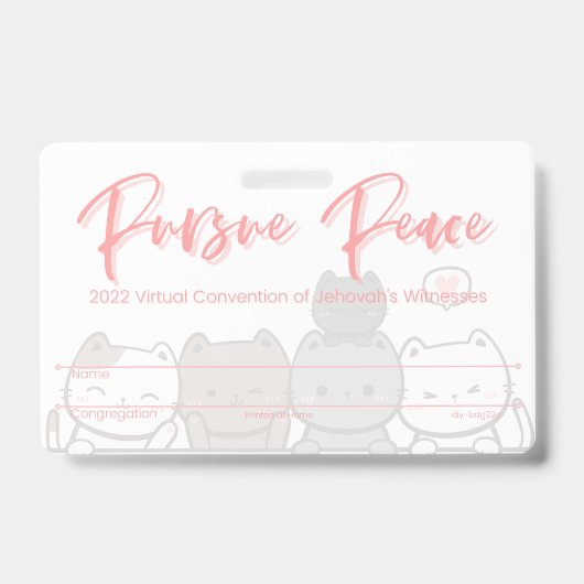 JW Keepsake Convention Badge Card | Katten (Voorzijde)