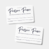 JW Keepsake Convention Badge Card | Rieten dakje (Voor- en achterkant)