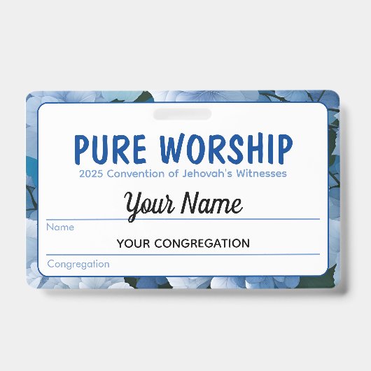 JW Keepsake Convention Badge Pure Worship (Voorkant)
