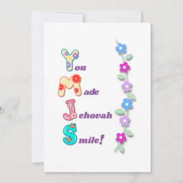JW Kids Greeting Card "You made Jehovah smile"! Feestdagenkaart