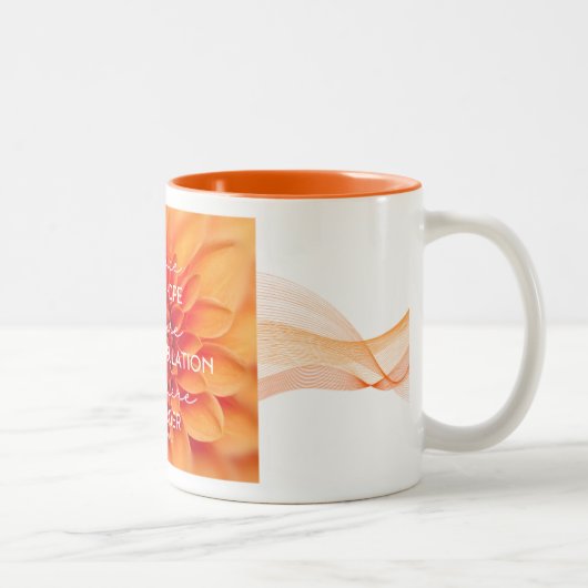 JW Koffiebeker Rom 12:12 Verheug je en volhard Tweekleurige Koffiemok (Rechts)