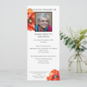 JW Memorial-Funeral Invitation Red Poppy Kaart (Staand voorkant)