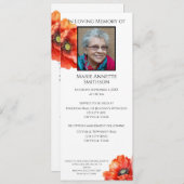 JW Memorial-Funeral Invitation Red Poppy Kaart (Voorkant / Achterkant)