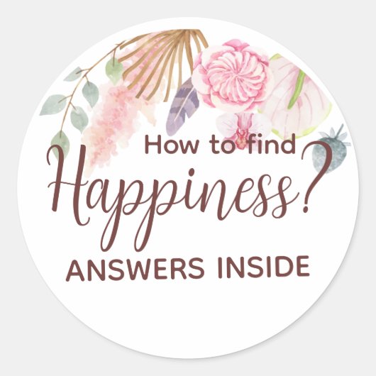 JW Ministry Supplies Letter Writing Find Happiness Ronde Sticker (Voorkant)