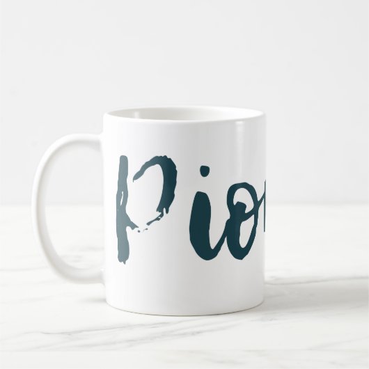 JW Pioneer Blauw Groen Wrap Rond Mok (Links)