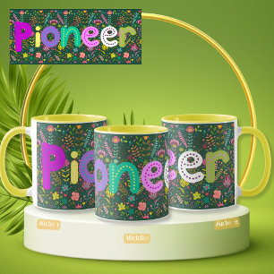 JW Pioneer Bloemen Wrap Around Sticker Mok