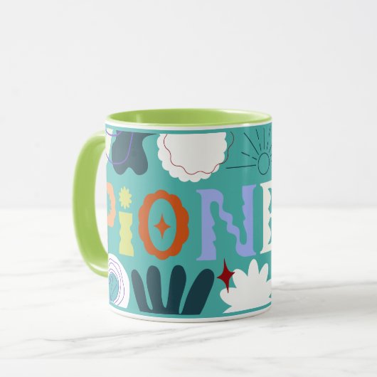 JW Pioneer Bright Wavy Blue Wrap Rond Mok (Voorkant links)