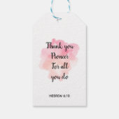 JW Pioneer Dank u Gift Label Cadeaulabel (Achterkant)