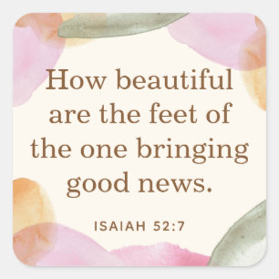 JW Pioneer Gift, Jesaja 52:7   JW Vierkante Sticker