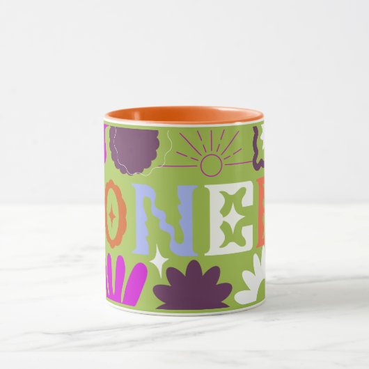 JW Pioneer Wavy Wrap Rond Groene Funky Mok (Midden)