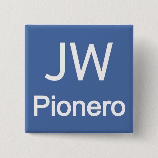JW Pionero Vierkante Button 5,1 Cm (Voorkant)