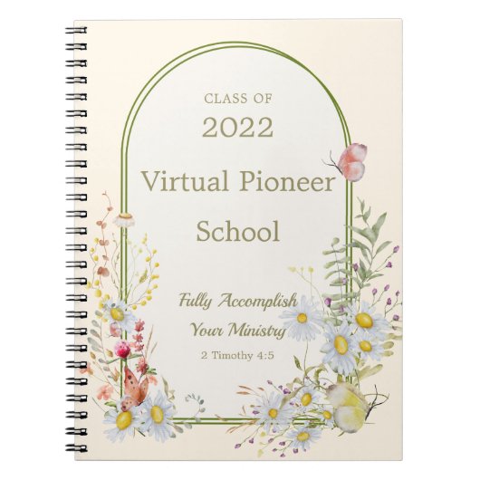 JW pionier school 2022 - floreel lijst Notitieboek (Voorkant)