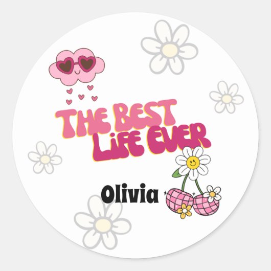 JW Retro Best Life Ever Stickers voor zussen (Voorkant)