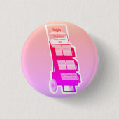 JW Roze dienstwagen Ronde Button 3,2 Cm (Voorkant)