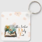 JW-Sleutelhanger "koffie ... maar eerst, dagelijks Sleutelhanger (Achterkant)