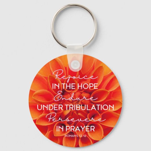 JW Sleutelhanger -Verheug je en volhard Romeinen 1 (Achterkant)