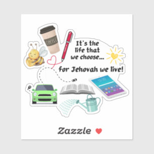 JW Sticker voor Pioniers "voor Jehovah leven wij"
