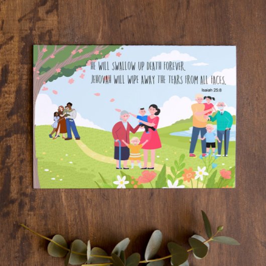 JW Sympathie JW condoleances Isaiah 25:8 kaart