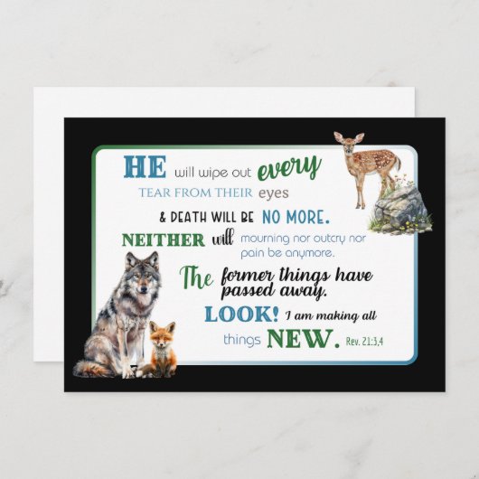 JW Sympathiekaart voor Broeders - Openbaring 21:3, Bedankkaart (Voorkant / Achterkant)