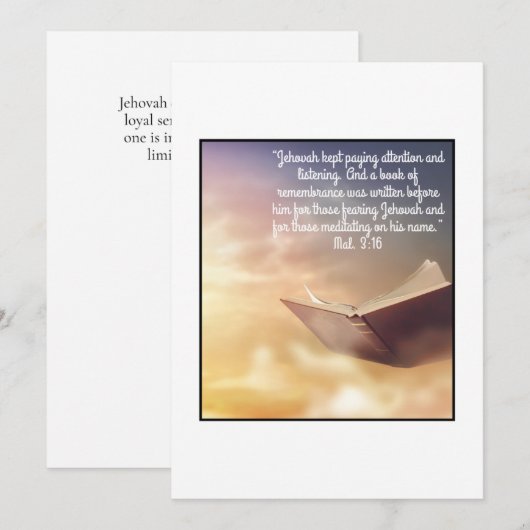 JW Sympathy Card Bedankkaart (Voorkant / Achterkant)