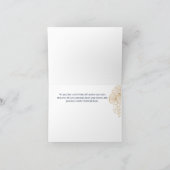 JW Sympathy Card Blauw & Goud Bloemen Bedankkaart (Binnen)