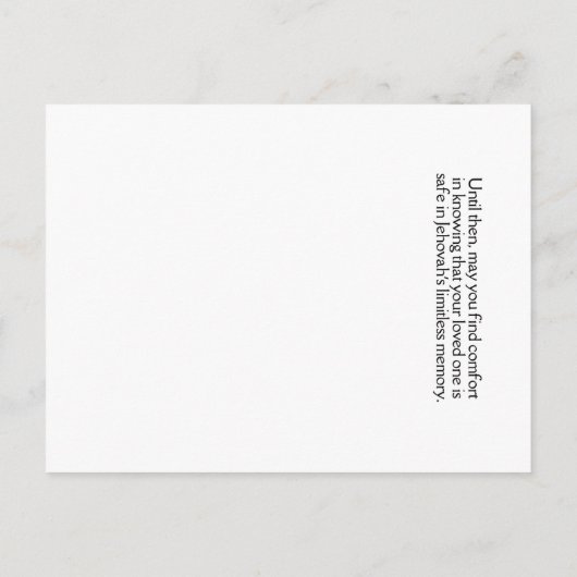 JW Sympathy Card Briefkaart (Achterkant)