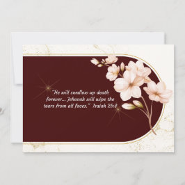 JW Sympathy Card -Cherry Blossom Isa 25:8 Bedankkaart