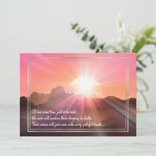 JW Sympathy Card Pink Sunrise Notitiekaartje (Staand voorkant)