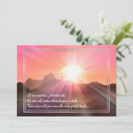 JW Sympathy Card Pink Sunrise Notitiekaartje