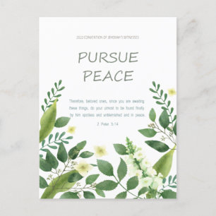 JW-verdrag 2022 - groen Briefkaart van witte bloem