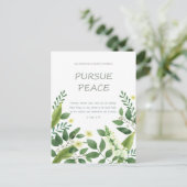 JW-verdrag 2022 - groen Briefkaart van witte bloem (Staand voorkant)