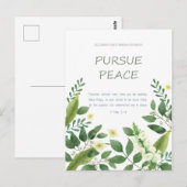 JW-verdrag 2022 - groen Briefkaart van witte bloem (Voorkant / Achterkant)