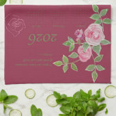 JW year text customize with calendar Theedoek (Gevouwen)